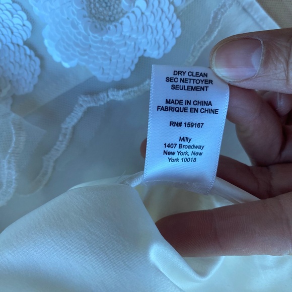 Milly Women Floral Cascading Sequin Top NWT - Picture 9 of 10